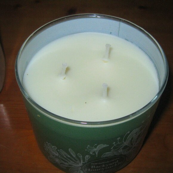 2pc Bath & Body Works Backyard Honeysuckle 3-Wick Candle & Handsoap -- NEW!! - Picture 6 of 10